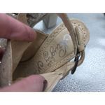 Naughty Monkey  Nyxx Metallic Perforated Leather 6 Slingback Sandal Block Heels Photo 4