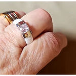 Boutique NEW Women’s 1Ct‎ Solitaire Diamond White Silver Ceramic Ring Size 5 Photo 12
