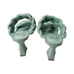 Marc Fisher Hammy Leather Square Toe Slip On Block Heel Mint Green Shoes Sz 7.5 Photo 3