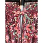 Aerie  burgundy floral mini dress, gathered waist & cuffs, size L Photo 5