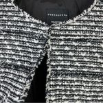 Doncaster Collection Classic Black White Fringe Boucle Tweed Blazer Jacket 8 Photo 4