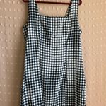 Old Navy  Square Neck Linen Blend Gingham Sleeveless Mini‎ Dress Sz XL Navy Photo 0