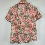 White Stag  Green Coral 100% Cotton Tropical Button Down Short Sleeve Shirt Small Photo 4