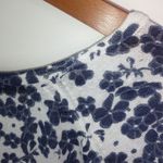 Loft  XL Navy Flowers Pullover Thin Sweater Top Plus Photo 4