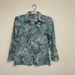 Tommy Bahama Top Women's 10 Multi Color Paisley Button Up Long Sleeve Blouse Photo 1