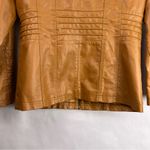 Springrain Camel Faux Leather Moto Jacket, Quilted Zip Pockets, Lined Medium Tan Photo 13