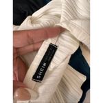 White Ribbed Button Front Long Sleeve Crop Top Size S White Photo 4