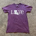 American Apparel Riffraff  Purple Louisiana State Love Short Sleeve Tee Small Photo 0