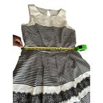 Danny & Nicole  Sleeveless Striped Ivory Dress With Lace Black Stripe Size 14P Photo 15