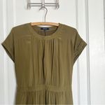 Madewell • Moonset Silk Dress olive green washed midi shift Photo 3