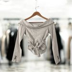 ZARA Cream Off-Shoulder Blazer Photo 3