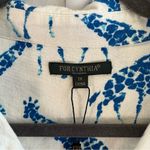 For Cynthia Tunic White w/ Blue Giraffes Linen Blend 3/4 Sleeves Sz 1X EUC Photo 4