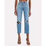 RE/DONE  70s Stove Pipe High-Rise Distressed Crop Jeans Size 25‎ Photo 5