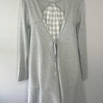A’REVE Grey Plaid Tie Back Sweater Size Large Gray Photo 2