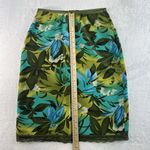 Vtg Y2K 2000s Small Slip Skirt Floral Lace Ruffle Boho Cottage Prairie Coquette Green Photo 9