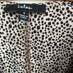 Lulu's Sweet Spot Taupe Cheetah Print Long Sleeve Black and Cream Blouse Size S Photo 3