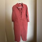 Marine layer ‎ Charlie Utility Jumpsuit Rosewood Sz Medium in Burnt Salmon Orange Photo 2