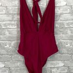 Cupshe Red Burgundy Deep V Neck One Piece Swimsuit Photo 2