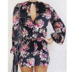 Show Me Your Mumu  Kelsey Romper Womens Medium Black Floral Velvet Boho Party Photo 13