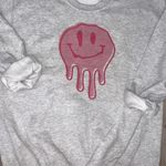 Drip Smiley Face Sweatshirt Gray Size M Photo 0