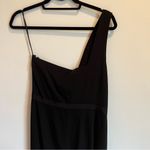 Theory Black Kahalo One Shoulder Mini Cocktail Dress | Size 10 Photo 7