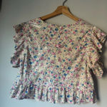 ZARA  Sequin Crop Ruffled Floral Top Ref 2488/009 Blogger’s favorite Size M Photo 2