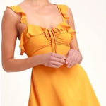 Lulus LULU’S At The Fairgrounds Orange Ruffled Mini Dress Photo 0