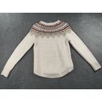 Loft Sweater Women Small Petites Shimmer Fair Isle Long Sleeve Holiday Photo 1
