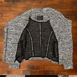 BLANK NYC Black and White Moto Jacket Knitted XS EUC Photo 5