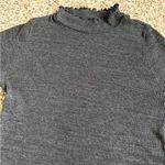 Anthropologie  T.la Lettuce Edge Heather Charcoal Ribbed Mock Neck Top Size Small Photo 2