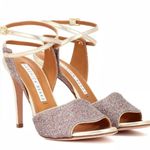 Veronica Beard   Suma Glitter Metalic Heels In Confetti Gold Size 39/9 USA Photo 0