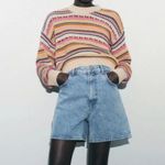 ZARA Cream Multicolor Striped Crochet Sweater Photo 1