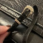 Brighton Black Crocodile-Embossed and Braided Leather Accents Crossbody Photo 7