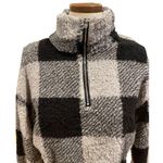 Romwe Half-Zip Plaid Crop Teddy Sweatshirt Photo 2