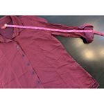 Tianello Blouse Women's Medium Roll Tab Stripe Collared Lagenlook‎ Oversized USA Red Photo 11