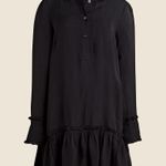 J.Crew Black Amelia popover shirtdress in drapey viscose twill Size XS Photo 3