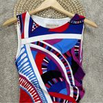 Emilio Pucci  Women’s Sleeveless Dress Ruched Abstract Print Art in Multicolor 8 Photo 3