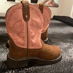 Justin Boots Justin Gypsy Pink & Brown L9901 Cowgirl Ankle Boots Women's Size 5 Steel Toe Photo 3