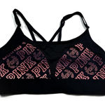 PINK - Victoria's Secret Victoria’s Secret Pink Logo Black Ultimate Light Support Sports Bra NWT Medium M Photo 0