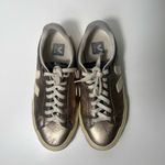 VEJA Campo Bronze Metallic Crinkled Leather Low Top Sneakers Photo 5