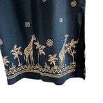 Vintage 90s midi long pencil skirt giraffe safari pattern boho size medium M Black Photo 3