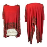 Free People  pick me up tee oversized Asymmetrical top red size medium Photo 3