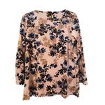 J Jill Top Women Small Petite Light Pink Floral Velvet Velour Bloom Travel Size undefined Photo 1