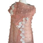 Size S Women Embroidered Long Sleeve Dress With Lace Trim Pink Photo 1