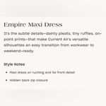 Current Air  small Elegant formal Navy Blue empire Maxi Dress Maxi ruching detail Photo 14