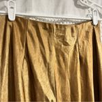 Joie  Wide Leg High Rise Silky Satin Flowy Pants Gold Photo 4