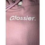 Glossier Original Pink Hoodie Pullover Sweatshirt Spell Out Logo Womens Large Photo 2