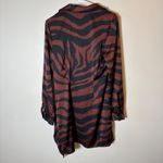 House of Harlow 1960 Women's Brown Zebra Print Long Sleeve Wrap Dress Medium Photo 7