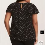 Torrid #24 Black Confetti Criss Cross Georgette Blouse Flutter Sleeves Size 2 2x Photo 1