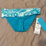NWT sunsets brand size small turquoise and white paisley print bikini bottom Blue Photo 1